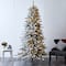 7.5ft. Pre-Lit Flocked Livingston Fir Artificial Christmas Tree with Pinecones and Clear Warm LED Lights